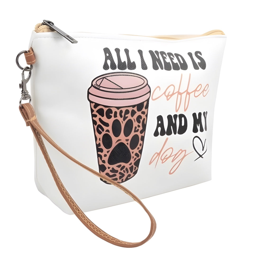 Pouch with Strap - All I Need Coffee & Dog