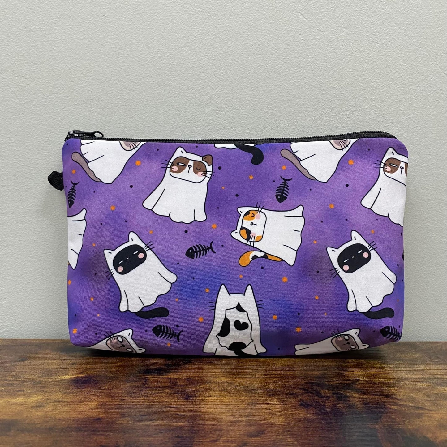 Pouch - Halloween - Purple Ghost Cats