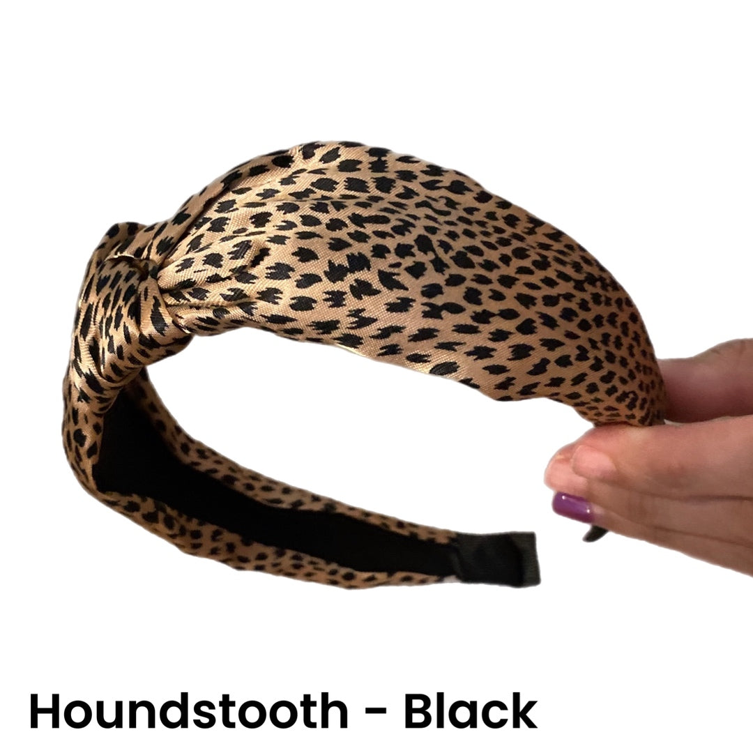 Headband - Leopard & Solid Center Knot