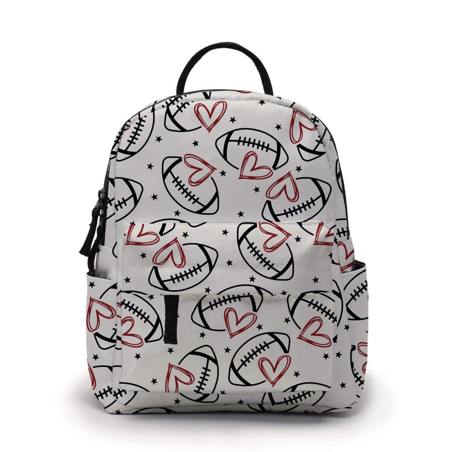 Mini Backpack & Pouch Set - Football Hearts