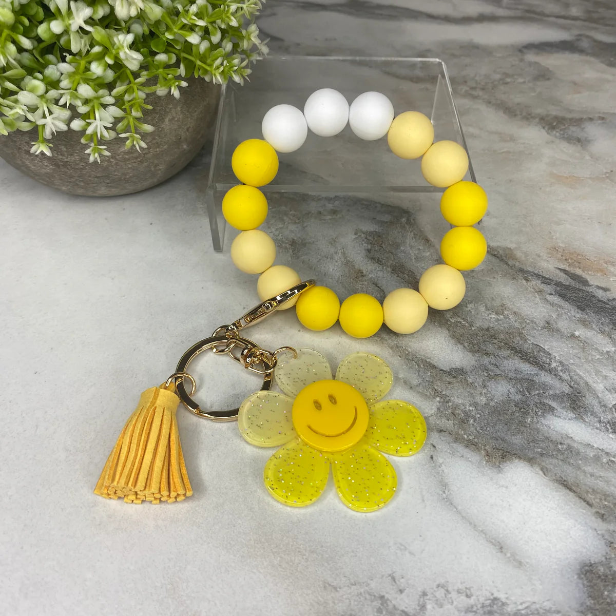 Pouch, Mini Pouch, Lip Balm Tumbler & Silicone Daisy Keychain - Blueberry Lemon