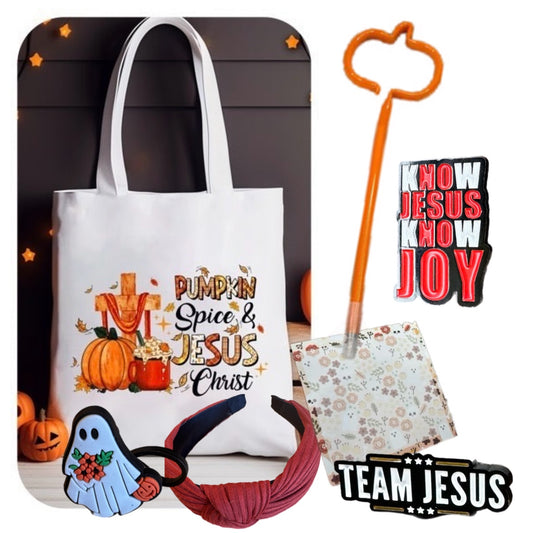 Pumpkin Spice & Jesus Christ Tote Set