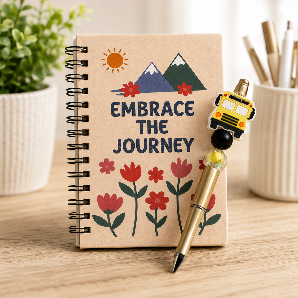 Mini Notebook & Beaded Pen Set