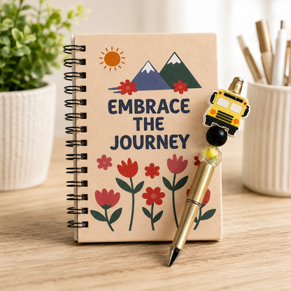 Mini Notebook & Beaded Pen Set