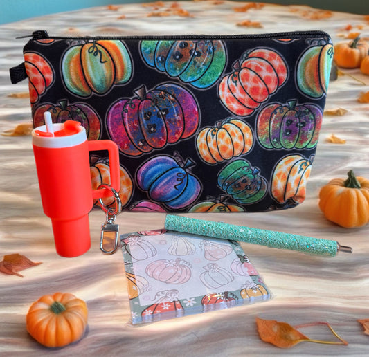 Colorful Pumpkin Pouch Set