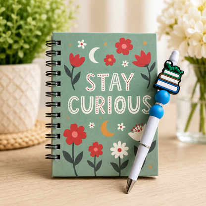 Mini Notebook & Beaded Pen Set