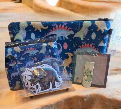 Pouch & Mini Pouch Bundled Set - Blue Dino