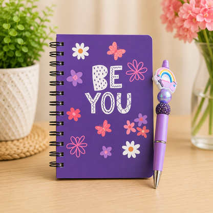 Mini Notebook & Beaded Pen Set