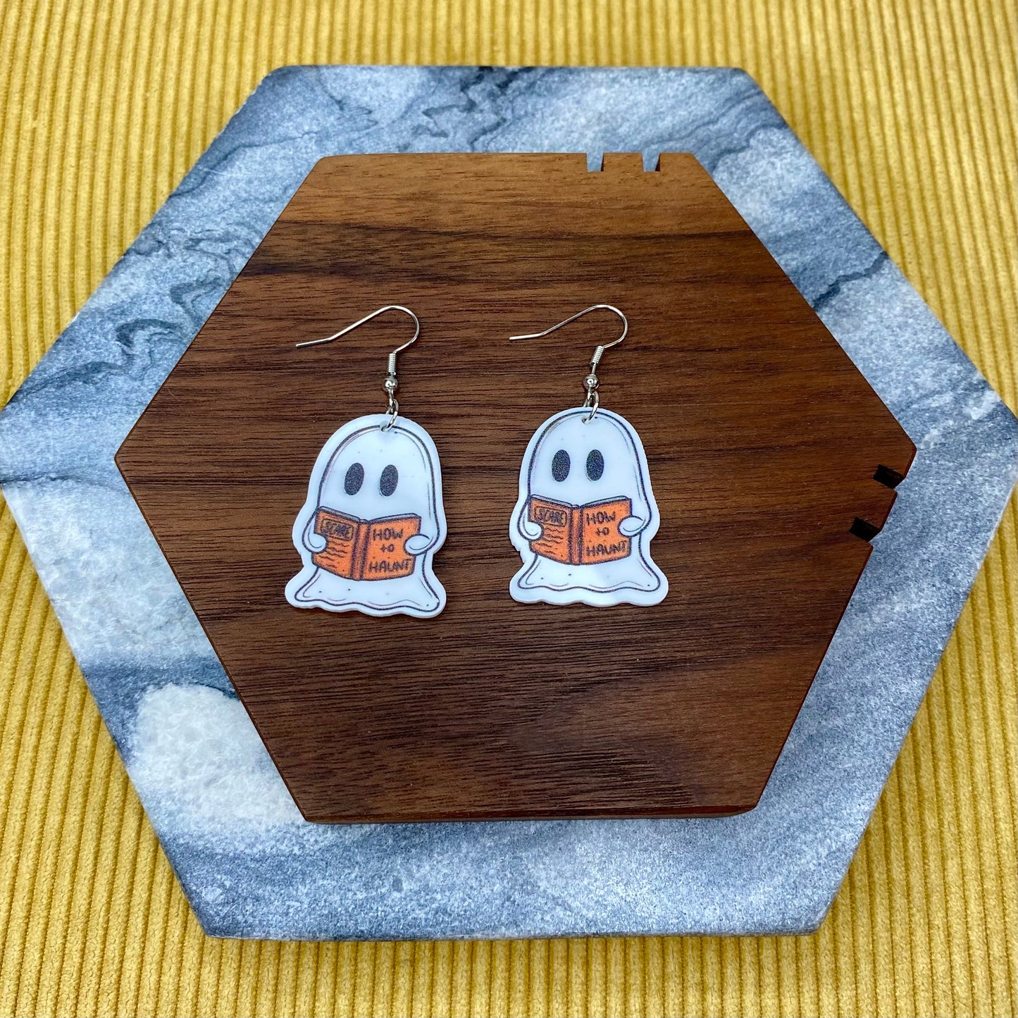 Pouch & Earrings Set - Halloween - Reading Ghost