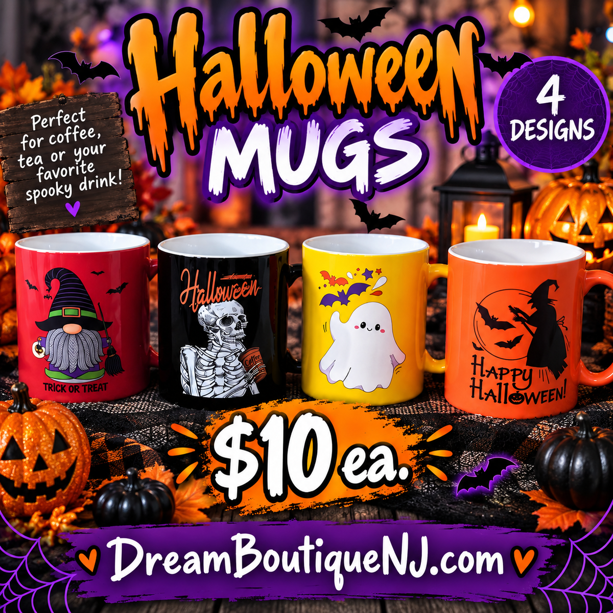 Halloween Ceramic Coffee Mugs 12 oz