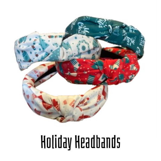 Holiday Headbands - Printed Fabric Top Knot