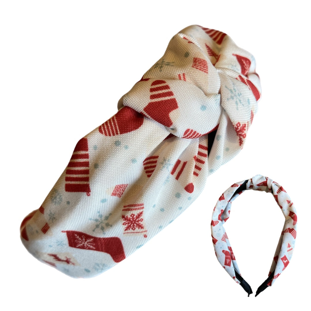 Holiday Headbands - Printed Fabric Top Knot