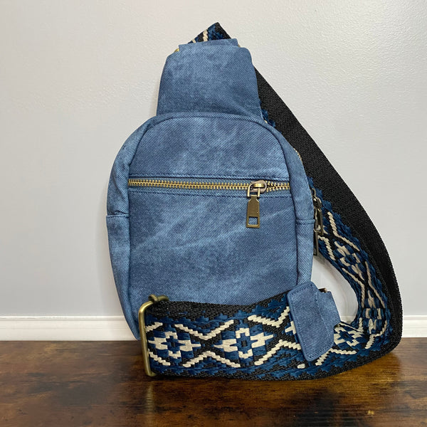 The Sling Bag - Denim Suede