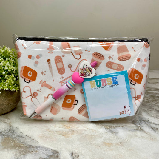 Pouch, Sticky Note, Pen Bundled Set - Nurse