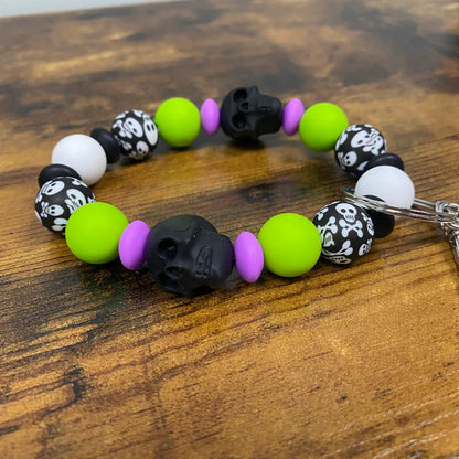 Silicone Bracelet Keychain - Skeleton