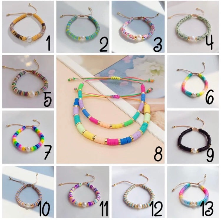 Bracelet - Clay Beads Ajustable