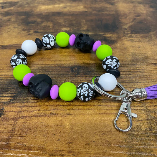 Silicone Bracelet Keychain - Skeleton