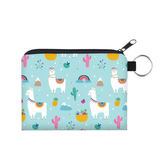 Card & Coin Pouch - Llama Cactus Fruit Rainbow