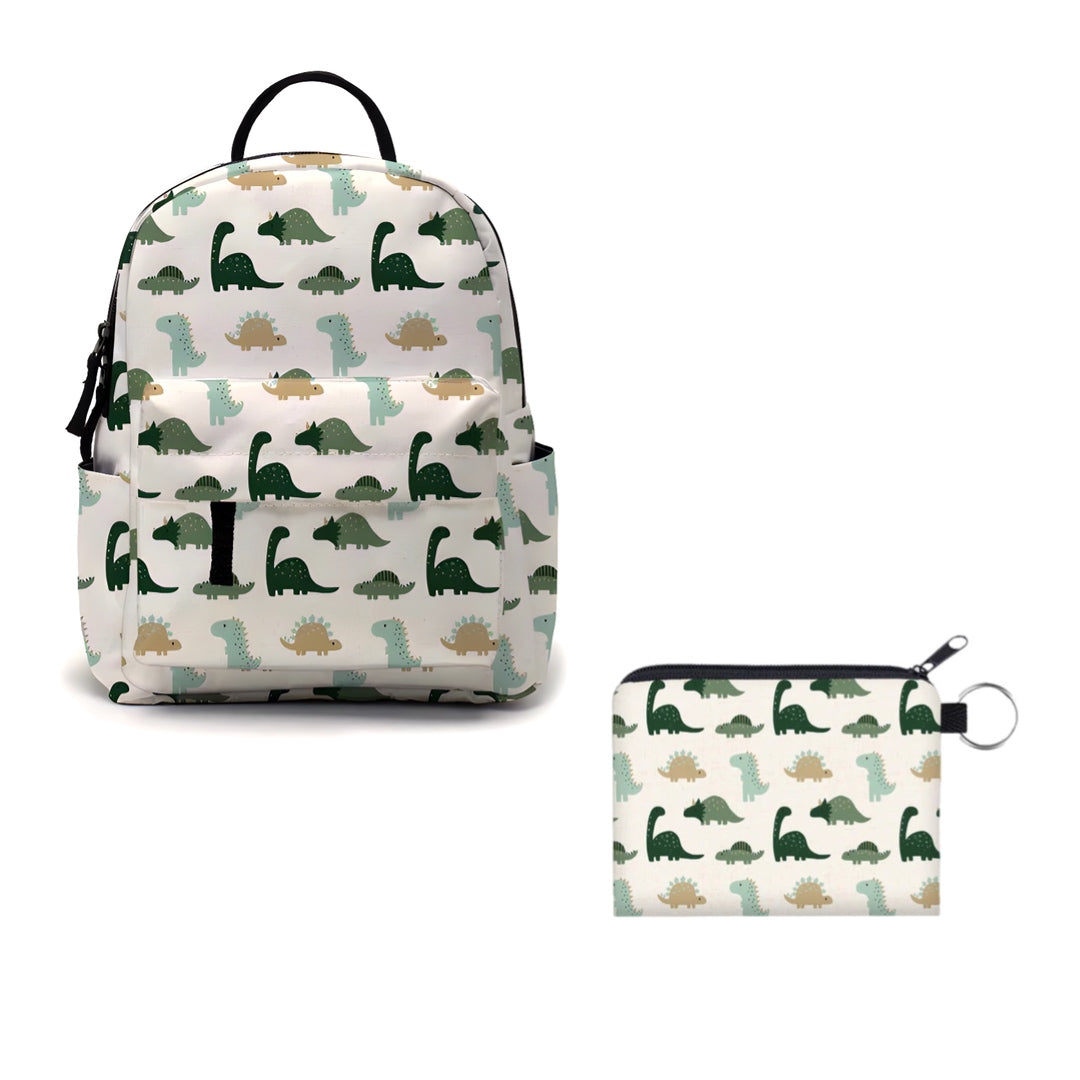 Mini Backpack & Coin Purse Set - Green Dino