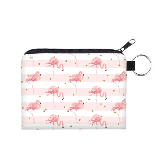 Card & Coin Purse - Flamingo Pink Stripe