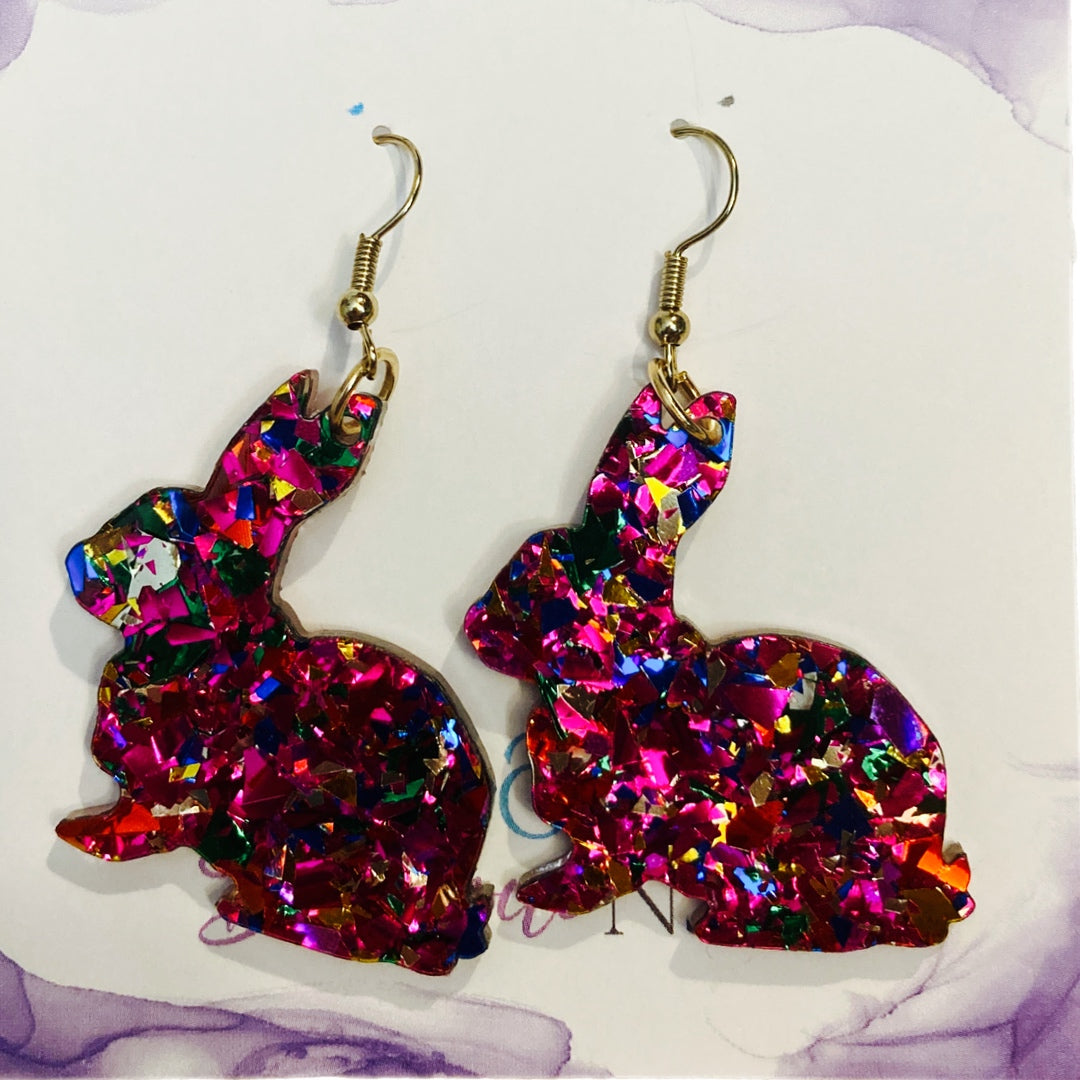 Earrings - Acrylic Bunny multicolor