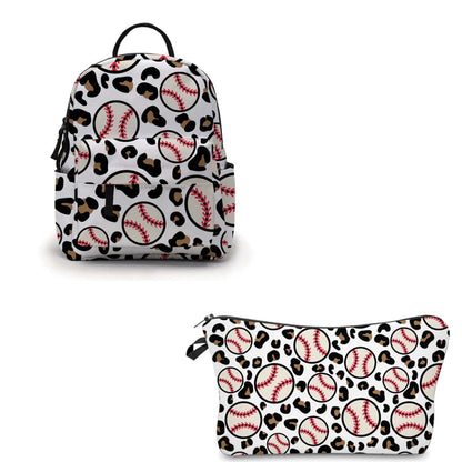 Mini Backpack & Pouch Set - Baseball Animal Print