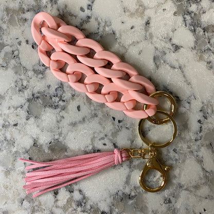 Large Link Keychain Bracelet w/Tassel