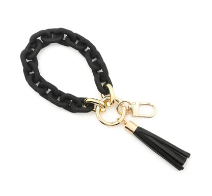 Small Link Keychain Bracelet w/Tassel
