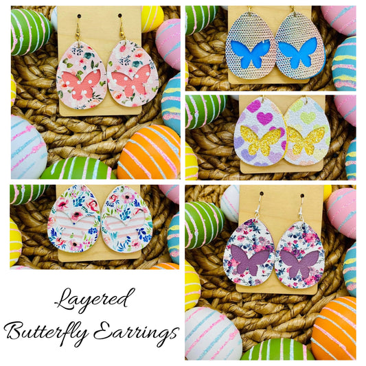 Earrings - Teardrop Butterfly