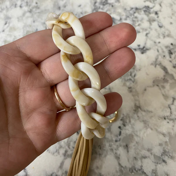 Large Link Keychain Bracelet w/Tassel