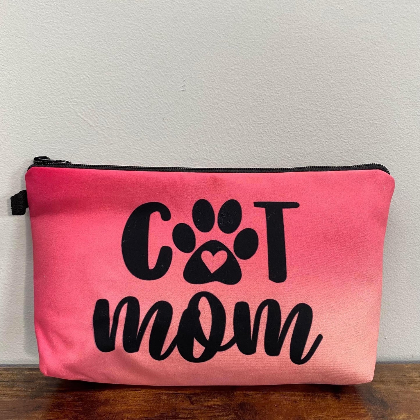 Pouch - Cat Mom coral