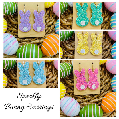 Earrings - Sparkly Easter Bunny