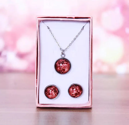 Glow in the Dark Moon Pendant & Earrings Set