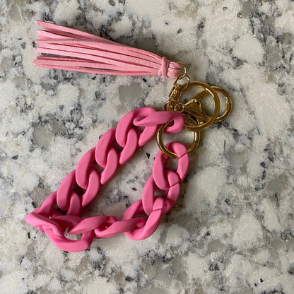 Large Link Keychain Bracelet w/Tassel