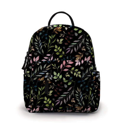 Mini Backpack & Pouch Set - Black Vines