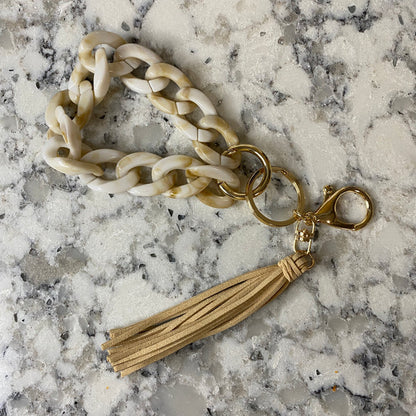 Large Link Keychain Bracelet w/Tassel