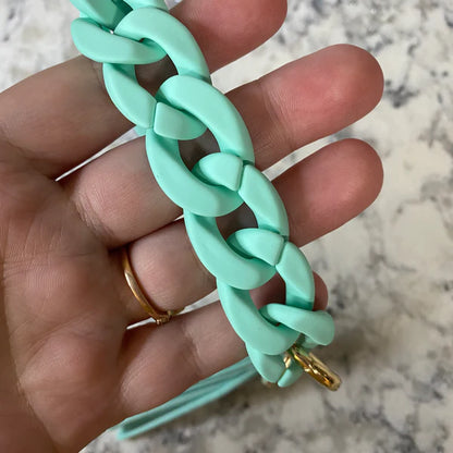 Large Link Keychain Bracelet w/Tassel